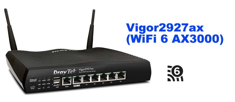DrayTek 首部 WiFi 6 Gigabit Dual WAN VPN Router - Vigor2927ax正式登場●AX3000●WPA 3●50*VPN/25*SSL VPN●中央管理AP/Switch/VPN功能